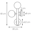 Modernistyczna LAMPA ścienna CUMULUS 20757303 Kaspa metalowa OPRAWA kinkiet szklane kule balls molekuły chrom biała