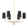 Abażurowy żyrandol Pesaro PES-ZW-6 (Z) do jadalni mosiądz czarny
