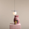 Szklana lampa wisząca Loop 1125G16_S Aldex kula ball biała niebieska