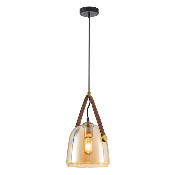 Industrialna lampa wisząca Solta PND-24342-1-BK-AMB Italux bursztynowy