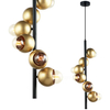 Designerska LAMPA wisząca MALMO PEN-5104-6-BKGD Italux metalowa OPRAWA kule BALLS czarny molekuły złote