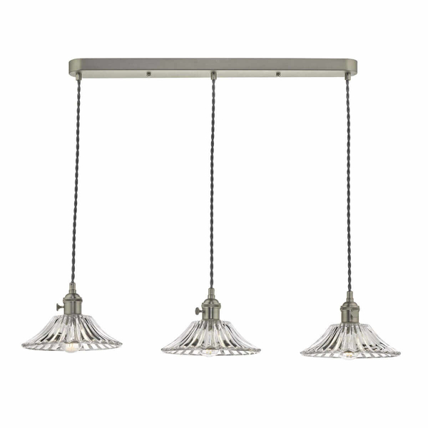Lampa wisząca nad wyspę Hadano HAD3661-04 Dar Lighting chrom przezroczysta