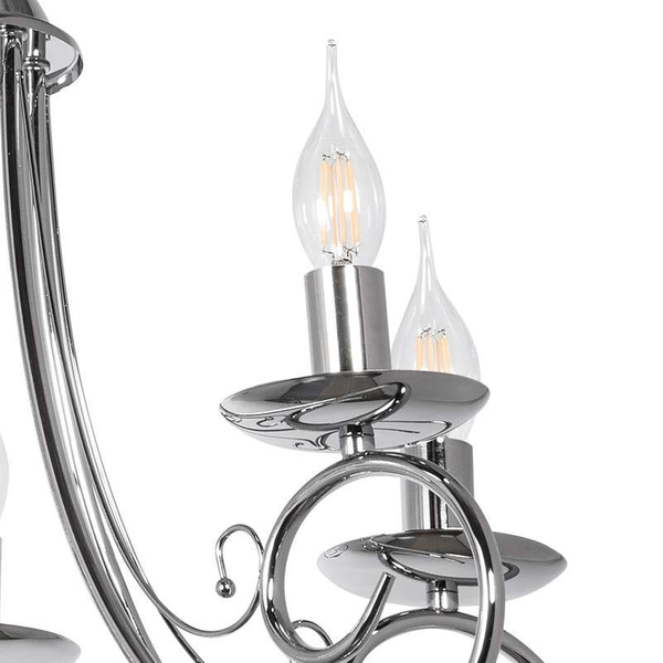 Żyrandol LAMPA wisząca VEN W-N 1541/5 CR klasyczna OPRAWA świecznikowy zwis chrom maria teresa