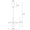 Wisząca lampa Ufo LP-0408/1P S BK LED 8W 3000-6000K kapelusz czarny