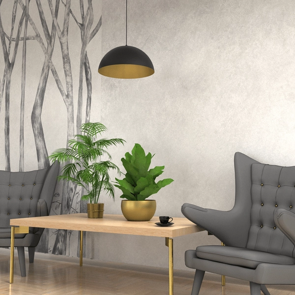 Wisząca lampa sypialniana Beta nad łóżko czarna złota