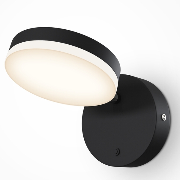 Kinkiet ścienny Fad MOD070WL-L8B3K LED 6W 3000K obracany czarny