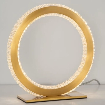 Stołowa lampa glamour Monte ring crystal LED 20W złoty