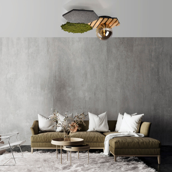 Plafon do kuchni Green 15199-70 Just Light bańka zielony drewniany szary OUTLET