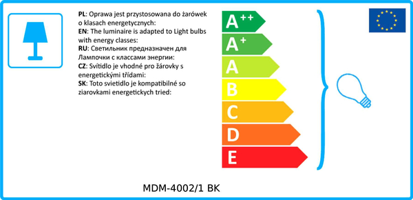 LAMPA wisząca SANDY MDM-4002/1 BK Italux druciana OPRAWA okrągły ZWIS kapelusz czarny