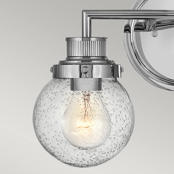Lampa ścienna kulista Poppy QN-POPPY2-PC-BATH szklana IP44 chrom przezroczysty
