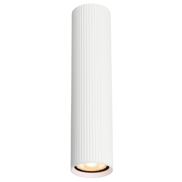 Podłużna lampa sufitowa Tune 10027 tubka do przedpokoju biała