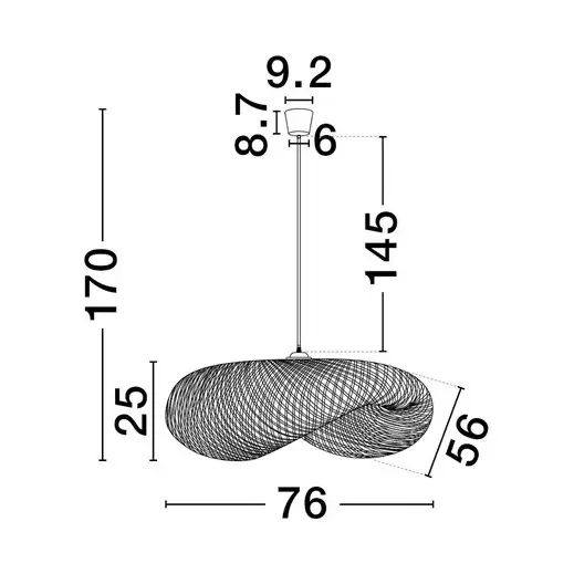 Wisząca lampa do sypialni NULVERO LE45366 ekologiczna naturalna