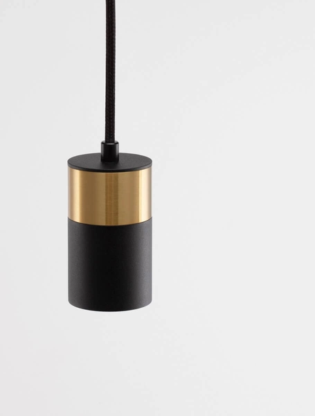 Nowoczesna lampa wisząca Cayes okrągły zwis czarny złoty