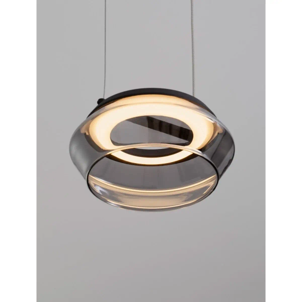 Szklana wisząca lampa OVANIRA LE45194 LED 8W 3000K czarna