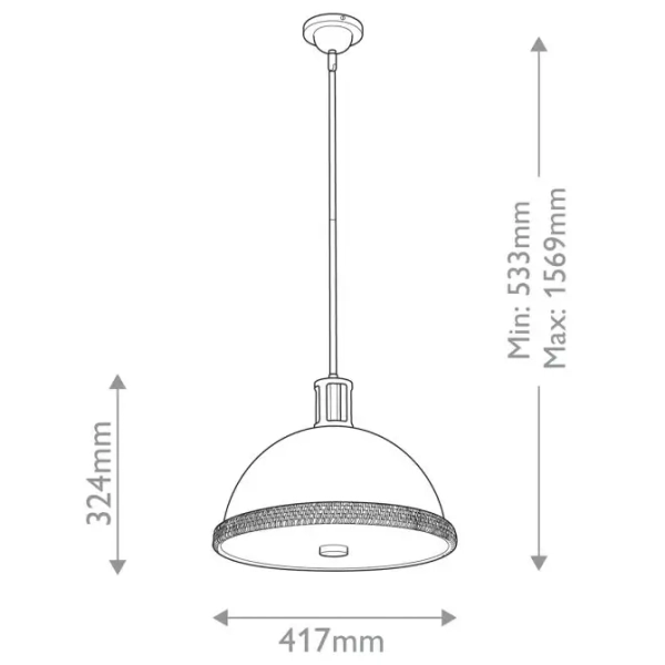 Wisząca lampa nad wyspę Doral QN-DORAL-P-M-WHT kopuła biały mosiądz