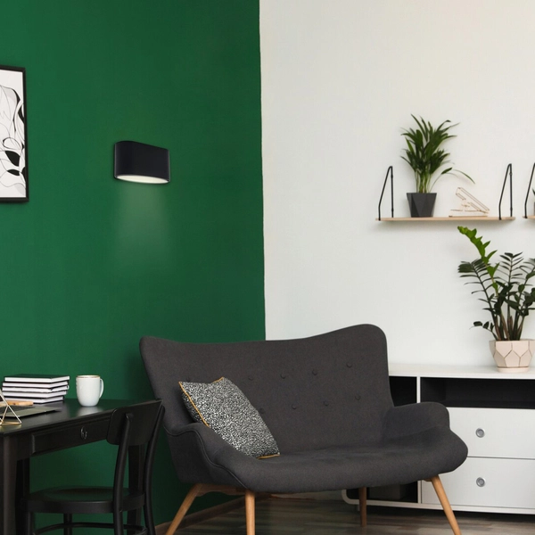 Nowoczesna LAMPA ścienna KAUNAS 7023 Rabalux owalny kinkiet do przedpokoju czarny