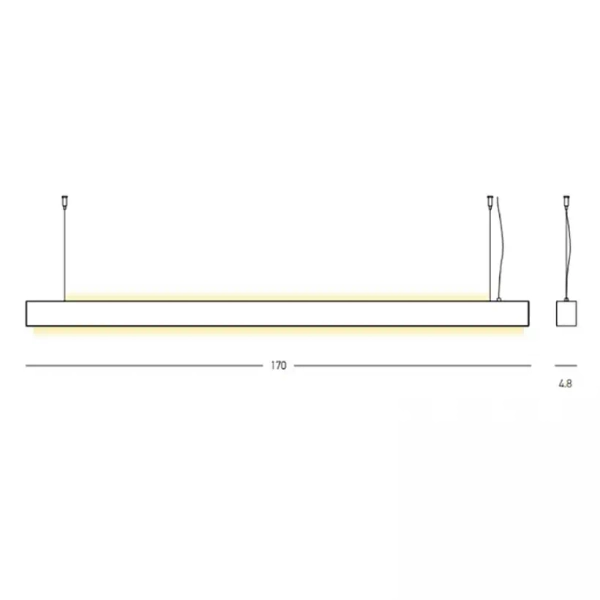 Podłużna lampa wisząca 23252 LED 54+40W 3000K belka czarny