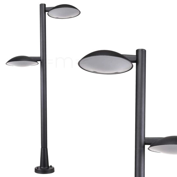 Słupek LAMPA stojąca PIOMBINO 66950-2/BK-9 Italux ogrodowa OPRAWA metalowa LED 24W 3000K latarenka outdoor IP44 czarna