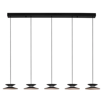 Lampa wisząca na belce GUANAY LE44744 LED 24W 3000K stożki czarna złota