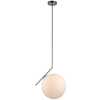 LAMPA wisząca CONDI MDM-7475/1-L-SN MDECO loftowa OPRAWA szklany ZWIS kula ball satyna biała