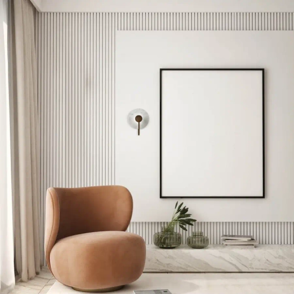 Marmurowa ścienna lampa 22221 LED 3W 3000K okrągła dysk biały brązowy