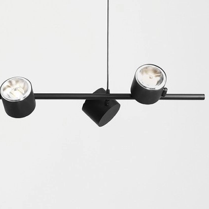 Wisząca lampa metalowa Bot 1047K Aldex loftowa na listwie nad wyspę czarna