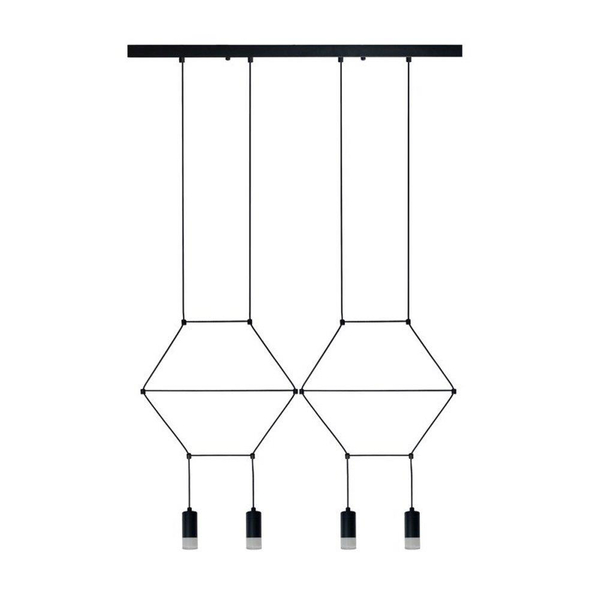 Wisząca lampa na listwie Linea XT068-4P Step nad wyspę czarna
