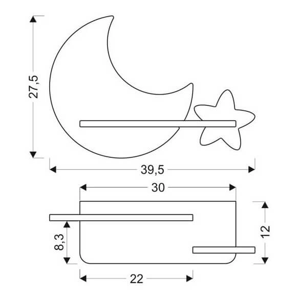 Księżycowa lampka nocna Kids Moon 21-84460 LED 5W drewno żółta szara