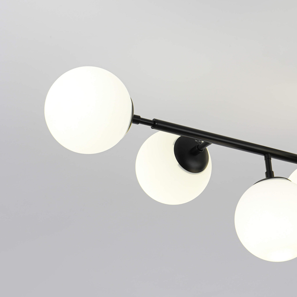 Modernistyczna lampa sufitowa DORADO LP-002/8P BK loftowa molekuły czarne białe OUTLET