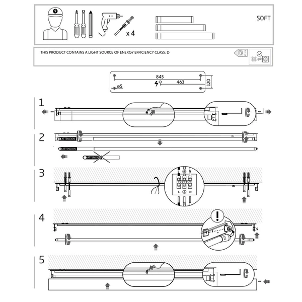 Prostokątna natynkowa lampa Soft Ceiling 7542 Nowodvorski do kuchni biała