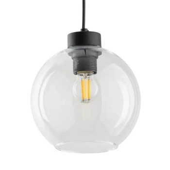 3-fazowa lampa wisząca TRACER CUBUS 10685 szklana kula czarny przezroczysty