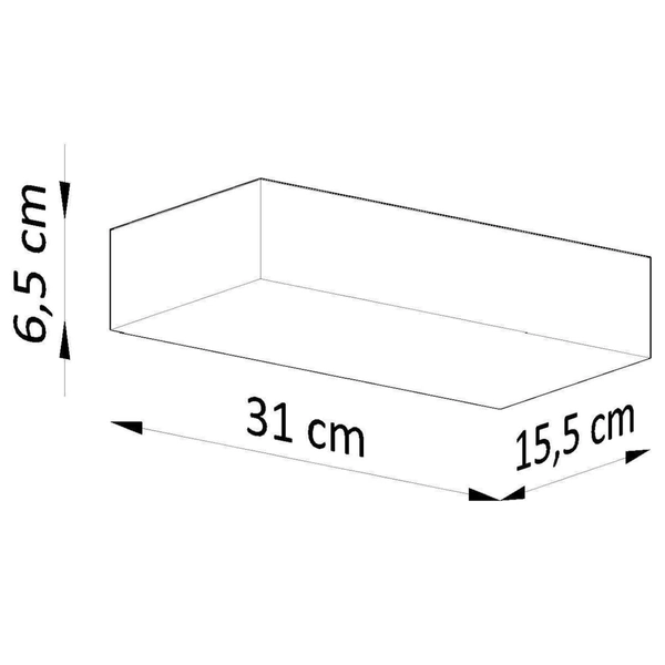 Prostokątny kinkiet ceramiczny SL.0836 do sypialni biały