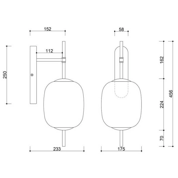 Ścienna lampa szklana Epli Mini EMK11000 do jadalni biała