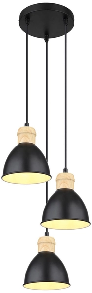 Lampa wisząca Wiho 54018-3HS kaskada nad stół czarna drewno