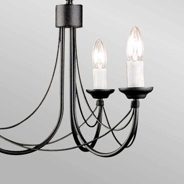 Świecznikowa lampa wisząca Carisbrooke CB3-BLACK Elstead potrójna czarna