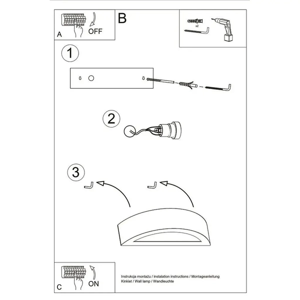 Sypialniany kinkiet na ścianę Atena SL.1459 Sollux ceramiczny biały