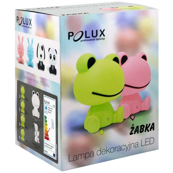 Nocna lampa stołowa ŻABKA 307675 Polux LED 2,5W 3000K dziecięca różowa