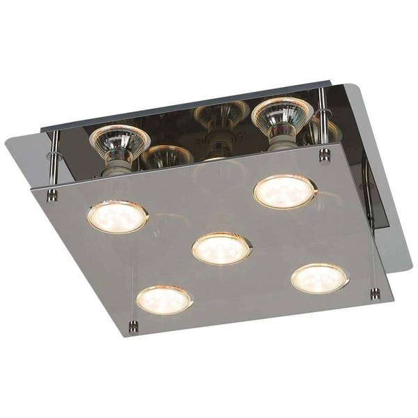 LAMPA sufitowa NAOMI 2642 Rabalux kwadratowa OPRAWA plafon przydymiony chrom