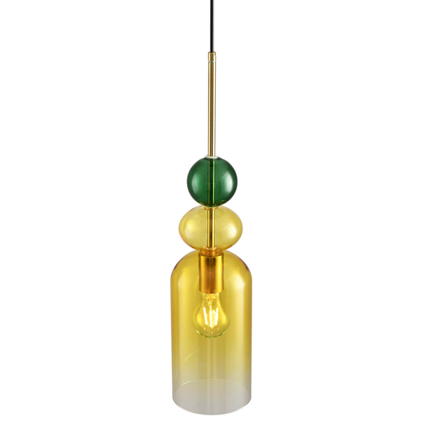 Wisząca lampa nad stół PASTELLO ST-DN399A szklana żółta zielona