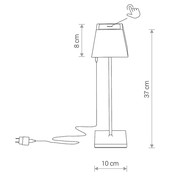 Lampa stołowa z abażurem Mahe 8397 Nowodvorski LED 2,2W 3000K IP54 na USB biała