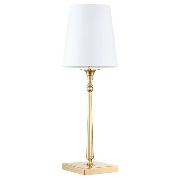 Biurkowa lampa eklektyczna Austin T01227AU-WH Cosmolight metal tkanina złota biała