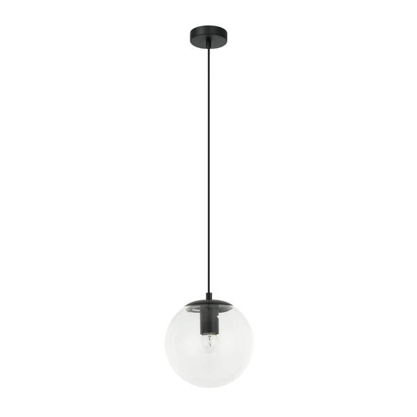 Wisząca lampa do salonu Sarpo PND-58867-1S-BK bańka czarna przezroczysta