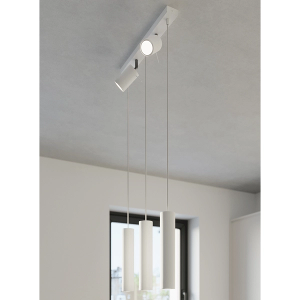 Wisząca lampa nad stół Ring SL.1098 Sollux z reflektorkami biała