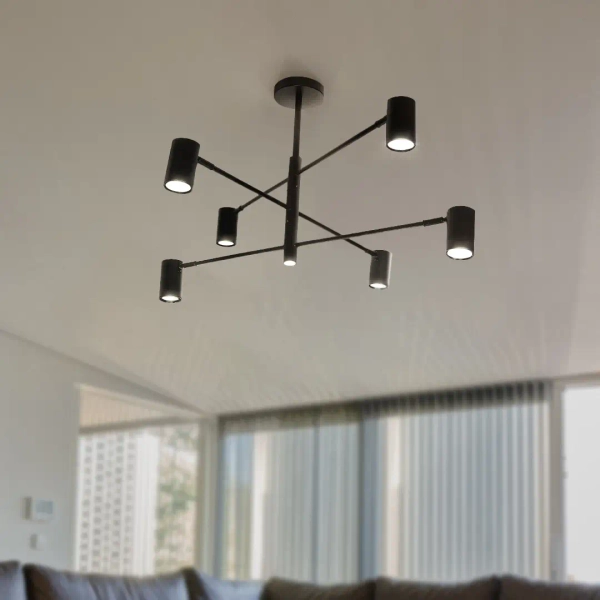 Loftowa lampa sufitowa 1118 regulowana tubki czarny