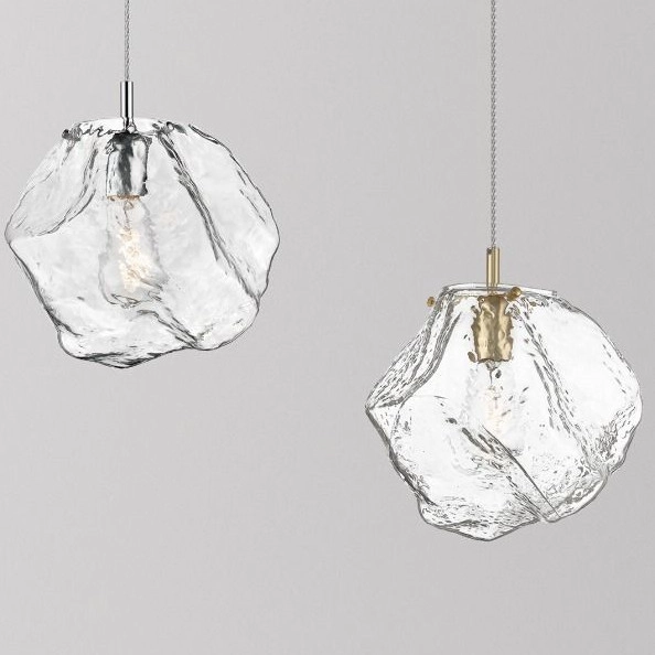 Szklana lampa wisząca kamień ROCK P0488-01A-F4AC chrom przezroczysty