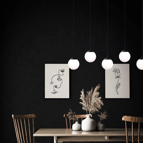 Kule wiszące na listwie CAMINA K-4747 nowoczesna lampa czarna