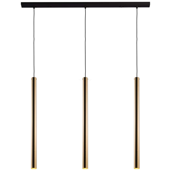 Zwisowa lampa AKADI 0133 metalowa tuby na listwie zwis czarny złoty