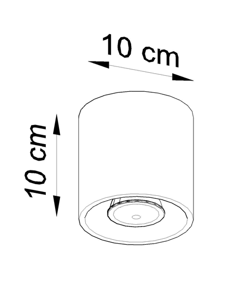 Sufitowa lampa downlight SL.0016 metalowa tuba czarna OUTLET