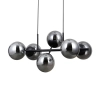 Salonowa lampa wisząca Molite PND-1098-6-BK szklana przydymiona czarna