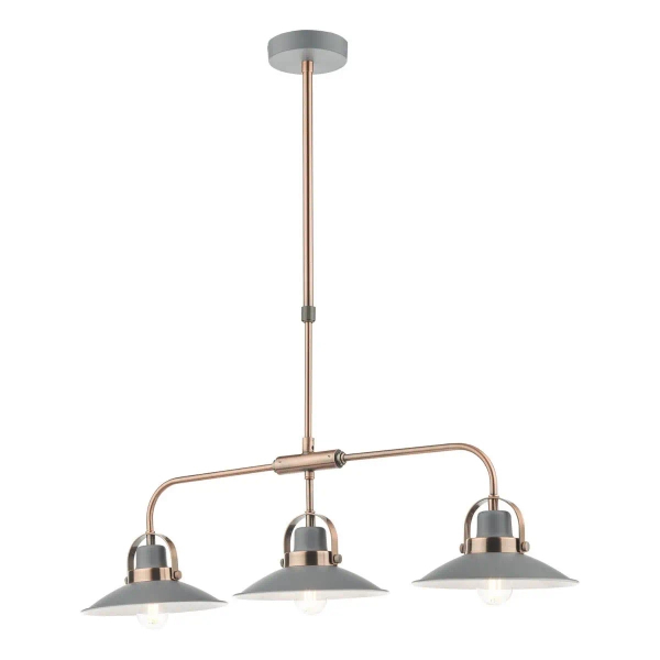 Wisząca lampa retro Liden LID0339 potrójna grafitowy miedziany